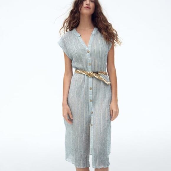 Zara Dresses & Skirts - ZARA STRIPED MIDI DRESS
